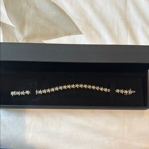 Elegant Silver Star Diamond Bracelet